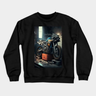 Dirt bike in a shop CGI style Crewneck Sweatshirt